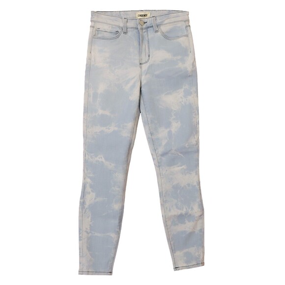 L'agence Margot Tie Dye High Rise Skinny 25 Light Wash Abyss Blue Jeans NWT B95 - Picture 2 of 6